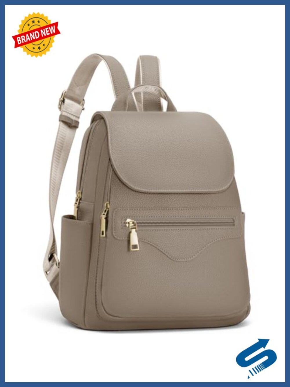 Vegan Leather Mini Backpack Purse Faux Leather RFID Wallet Small Travel Daypack